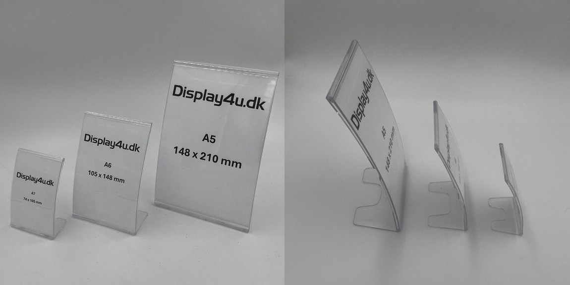 Curved L-skilteholder